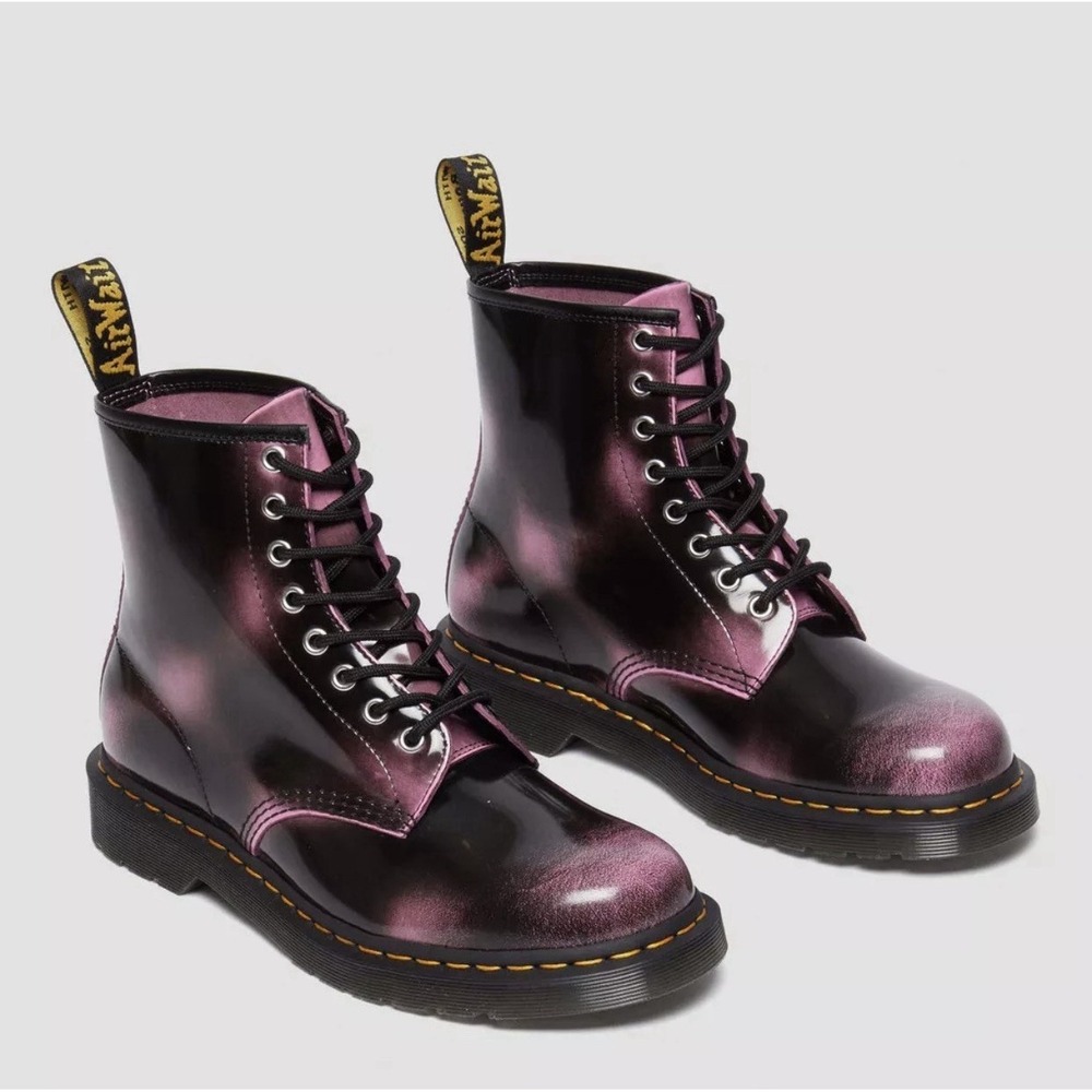 Men Size 14 Dr Doc Martens 1460 Arcadia Pink Distressed Leather Lace Up Boots